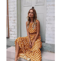 Orange Polka Dotted Dress